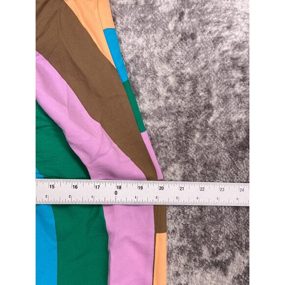 Tibi Skirt 8 Womens Midi / Maxi Colorful Striped Ruched - Picture 4 of 7
